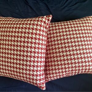 Red White Throw Pillows Set of Two 16x16
